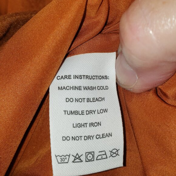 NWT Gold and Brown Button-Down Jacket with Mandarin, Size M - Picture 7 of 7
